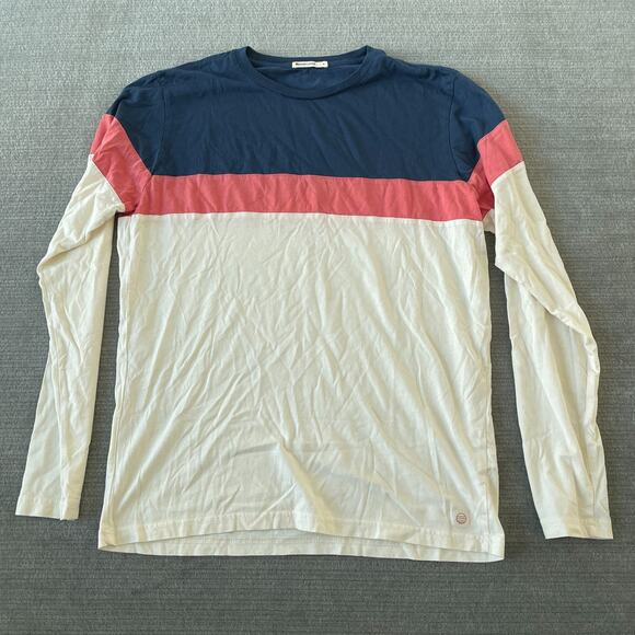Marine Layer T Shirt Men S Colorblock Casual Crew Neck Long Sleeve Minimalist - Picture 1 of 6